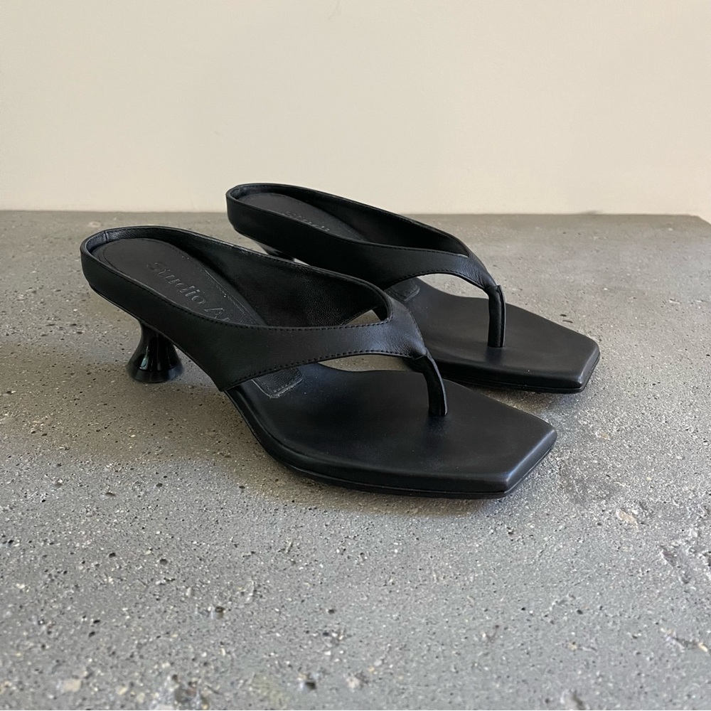 STUDIO AMELIA Black Angela 50mm Heeled Sandals